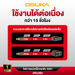 ไฟฉายแม่เหล็กคอพับไร้สาย 5IN1 20v OCL304