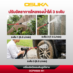 เครื่องอัดฉีดแรงดันสูงไร้สาย 20v OCPW608 OSUKA