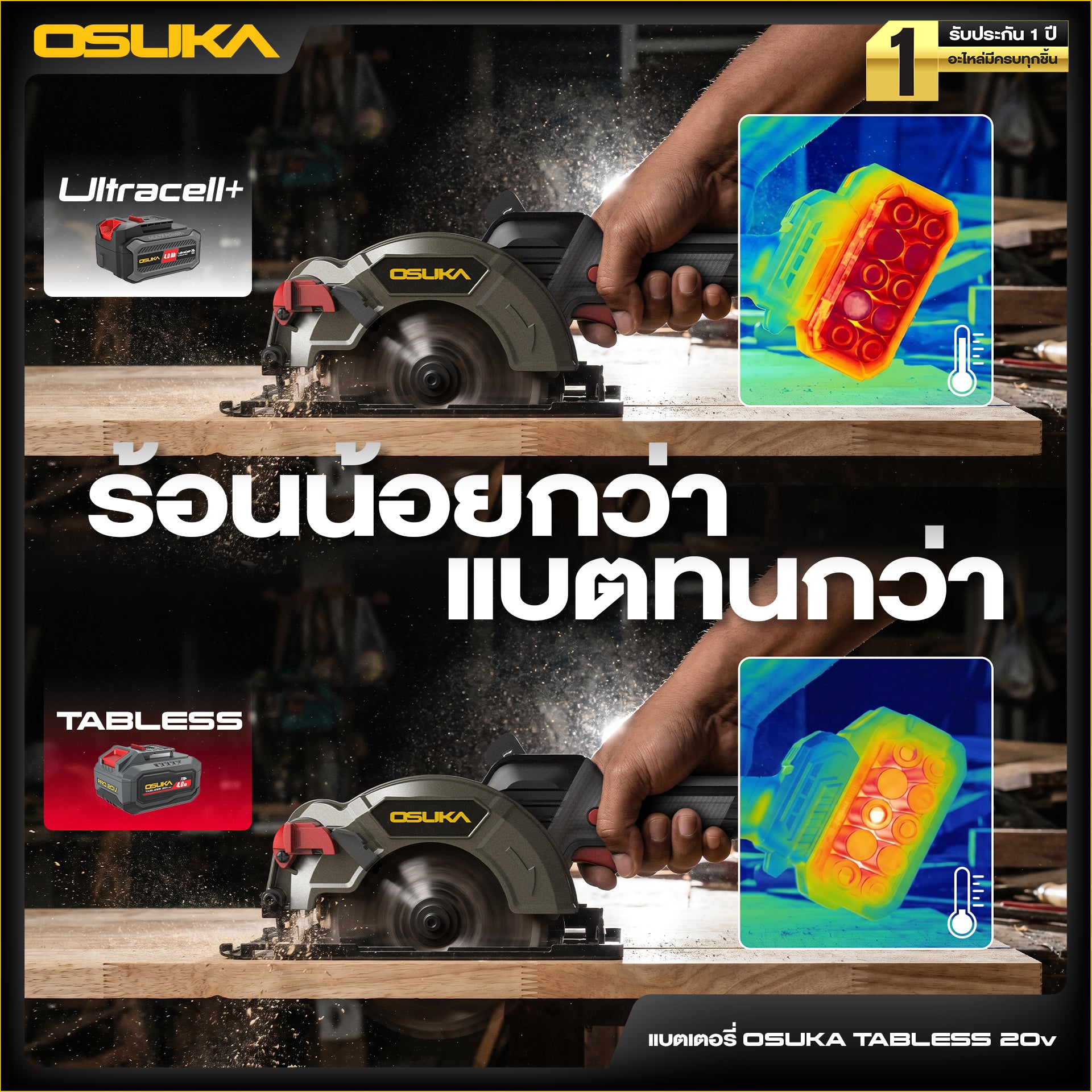 แบตเตอรี่ 20v Tabless 6.0Ah OCTB-2060