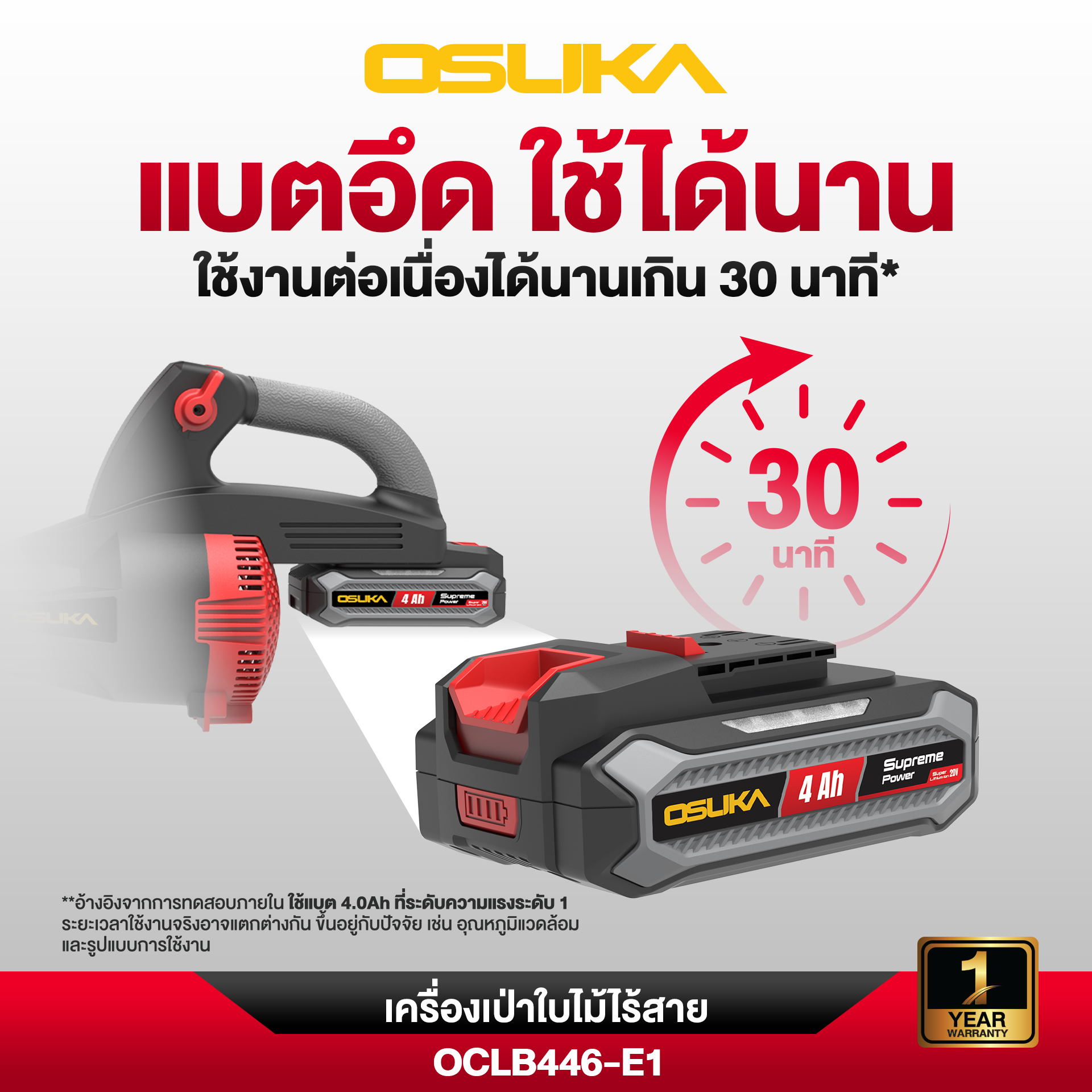เครื่องเป่าใบไม้ไร้สาย OCLB446