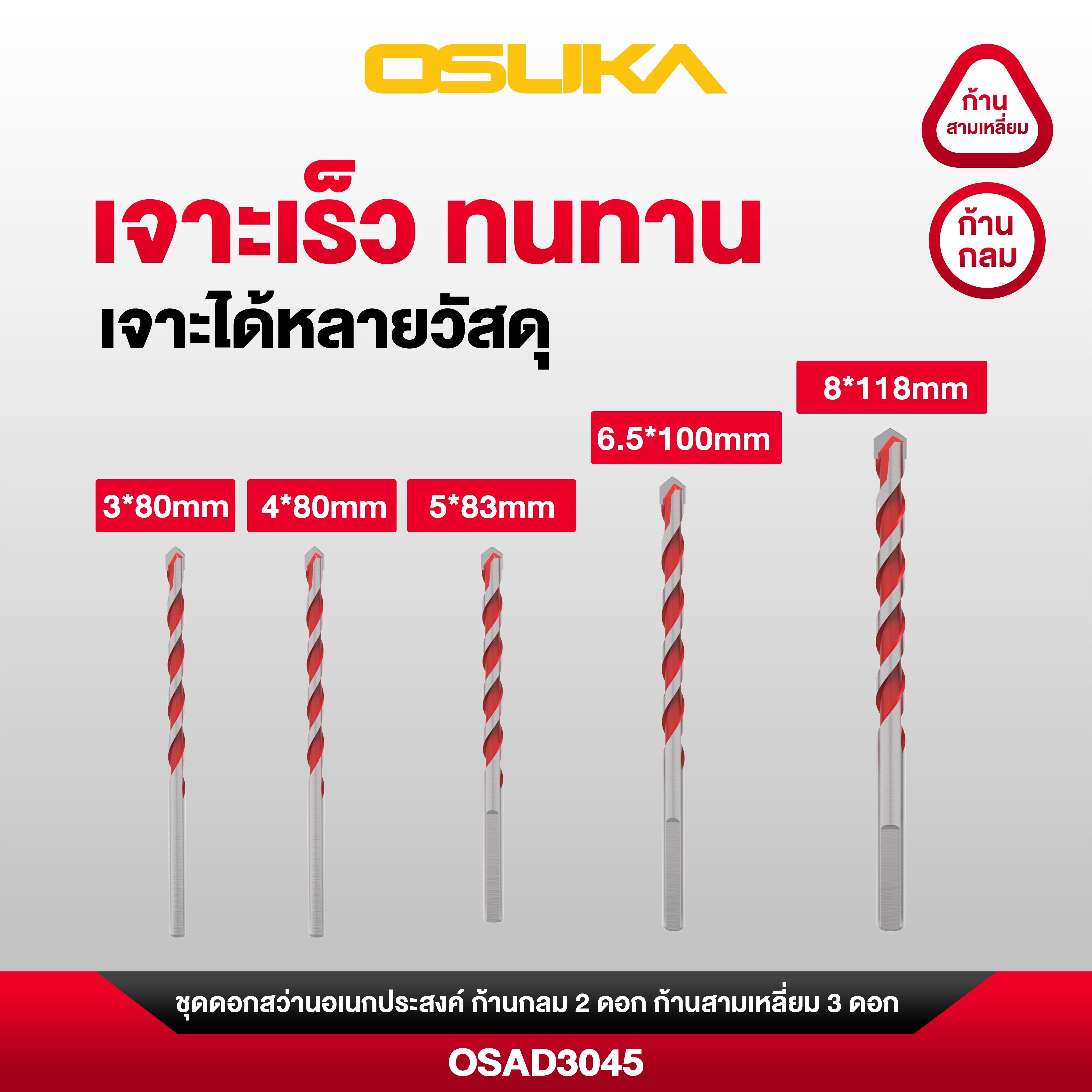 ดอกสว่านอเนกประสงค์ ก้านกลม/ก้านสามเหลี่ยม